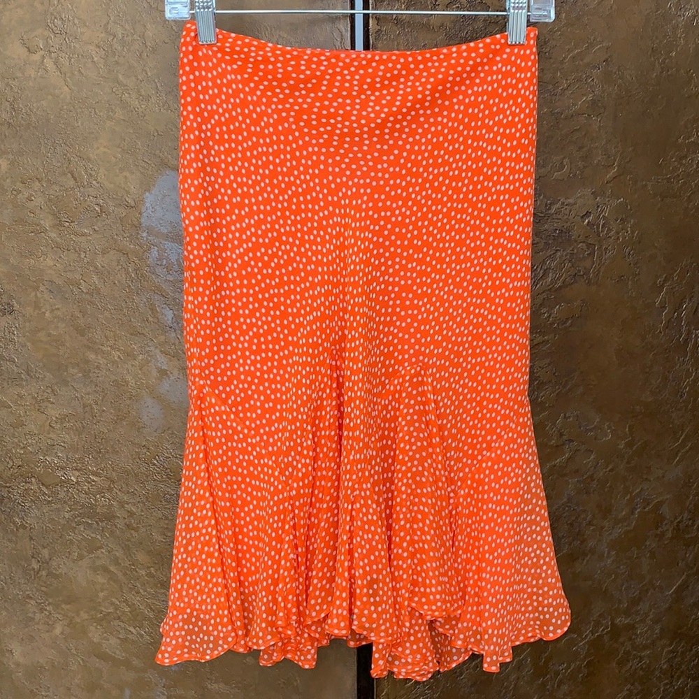 FLOUNCY SILK POLKA DOT SKIRT—MINT PERFECT LIKE NEW